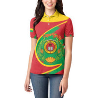 Cape Verde 1975-1992 Women Polo Shirt Coat Of Arms Grunge Style