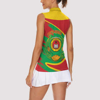 Cape Verde 1975-1992 Women Sleeveless Polo Shirt Coat Of Arms Grunge Style