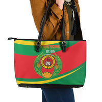 Cape Verde 1975-1992 Leather Tote Bag Unidade Trabalho Progresso