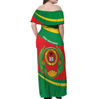 Cape Verde 1975-1992 Off Shoulder Maxi Dress Unidade Trabalho Progresso