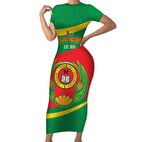 Cape Verde 1975-1992 Short Sleeve Bodycon Dress Unidade Trabalho Progresso