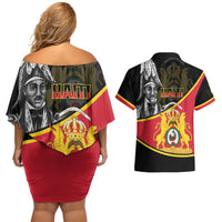 First Empire Of Haiti 1804-1806 Couples Matching Off Shoulder Short Dress and Hawaiian Shirt Jean-Jacques Dessalines Liberte ou la Mort!