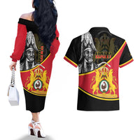 First Empire Of Haiti 1804-1806 Couples Matching Off The Shoulder Long Sleeve Dress and Hawaiian Shirt Jean-Jacques Dessalines Liberte ou la Mort!