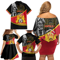 First Empire Of Haiti 1804-1806 Family Matching Off Shoulder Short Dress and Hawaiian Shirt Jean-Jacques Dessalines Liberte ou la Mort!