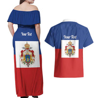 Personalised Second Empire of Haiti 1849-1859 Couples Matching Off Shoulder Maxi Dress and Hawaiian Shirt Anpi an Ayiti Flag Style