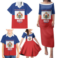 Personalised Second Empire of Haiti 1849-1859 Family Matching Puletasi and Hawaiian Shirt Anpi an Ayiti Flag Style