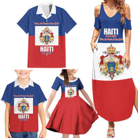 Personalised Second Empire of Haiti 1849-1859 Family Matching Summer Maxi Dress and Hawaiian Shirt Anpi an Ayiti Flag Style