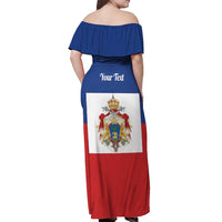 Personalised Second Empire of Haiti 1849-1859 Off Shoulder Maxi Dress Anpi an Ayiti Flag Style