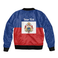 Personalised Second Empire of Haiti 1849-1859 Sleeve Zip Bomber Jacket Anpi an Ayiti Flag Style