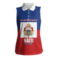 Personalised Second Empire of Haiti 1849-1859 Women Sleeveless Polo Shirt Anpi an Ayiti Flag Style