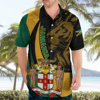 Jamaica Hawaiian Shirt Jumieka Coat Of Arms Lion Mix African Pattern - Wonder Print Shop