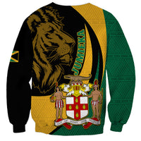 Jamaica Sweatshirt Jumieka Coat Of Arms Lion Mix African Pattern - Wonder Print Shop