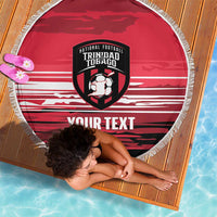 Custom Trinidad and Tobago Football Beach Blanket 2025 Grunge Version - Wonder Print Shop