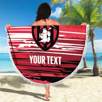 Custom Trinidad and Tobago Football Beach Blanket 2025 Grunge Version - Wonder Print Shop