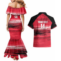 Custom Trinidad and Tobago Football Couples Matching Mermaid Dress and Hawaiian Shirt 2025 Grunge Version - Wonder Print Shop