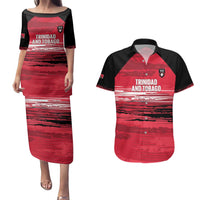 Custom Trinidad and Tobago Football Couples Matching Puletasi and Hawaiian Shirt 2025 Grunge Version - Wonder Print Shop