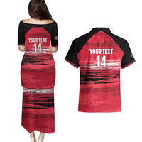 Custom Trinidad and Tobago Football Couples Matching Puletasi and Hawaiian Shirt 2025 Grunge Version - Wonder Print Shop