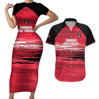 Custom Trinidad and Tobago Football Couples Matching Short Sleeve Bodycon Dress and Hawaiian Shirt 2025 Grunge Version - Wonder Print Shop