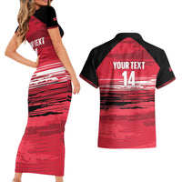 Custom Trinidad and Tobago Football Couples Matching Short Sleeve Bodycon Dress and Hawaiian Shirt 2025 Grunge Version - Wonder Print Shop