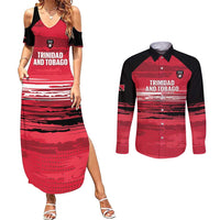 Custom Trinidad and Tobago Football Couples Matching Summer Maxi Dress and Long Sleeve Button Shirt 2025 Grunge Version - Wonder Print Shop