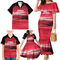 Custom Trinidad and Tobago Football Family Matching Mermaid Dress and Hawaiian Shirt 2025 Grunge Version - Wonder Print Shop