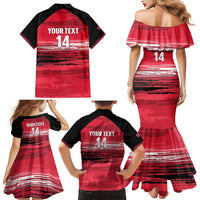 Custom Trinidad and Tobago Football Family Matching Mermaid Dress and Hawaiian Shirt 2025 Grunge Version - Wonder Print Shop