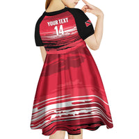 Custom Trinidad and Tobago Football Kid Short Sleeve Dress 2025 Grunge Version - Wonder Print Shop
