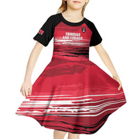 Custom Trinidad and Tobago Football Kid Short Sleeve Dress 2025 Grunge Version - Wonder Print Shop