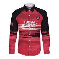 Custom Trinidad and Tobago Football Long Sleeve Button Shirt 2025 Grunge Version - Wonder Print Shop