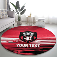 Custom Trinidad and Tobago Football Round Carpet 2025 Grunge Version - Wonder Print Shop