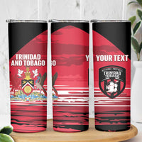 Custom Trinidad and Tobago Football Skinny Tumbler 2025 Grunge Version - Wonder Print Shop