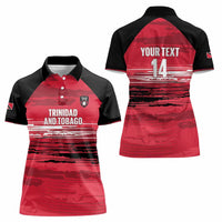 Custom Trinidad and Tobago Football Women Polo Shirt 2025 Grunge Version - Wonder Print Shop