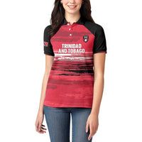 Custom Trinidad and Tobago Football Women Polo Shirt 2025 Grunge Version - Wonder Print Shop