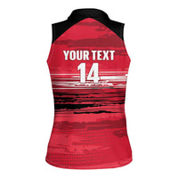 Custom Trinidad and Tobago Football Women Sleeveless Polo Shirt 2025 Grunge Version - Wonder Print Shop