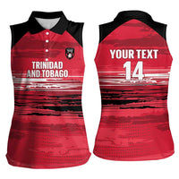 Custom Trinidad and Tobago Football Women Sleeveless Polo Shirt 2025 Grunge Version - Wonder Print Shop