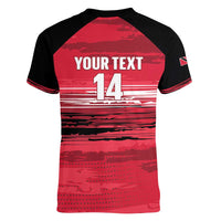 Custom Trinidad and Tobago Football Women V-Neck T-Shirt 2025 Grunge Version - Wonder Print Shop