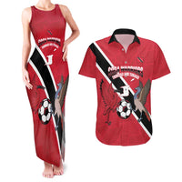 Custom Trinidad and Tobago Football Couples Matching Tank Maxi Dress and Hawaiian Shirt Come On Soca Warriors - Wonder Print Shop