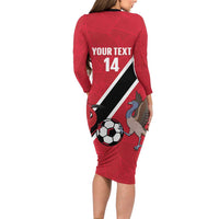 Custom Trinidad and Tobago Football Family Matching Long Sleeve Bodycon Dress and Hawaiian Shirt Come On Soca Warriors - Wonder Print Shop