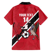 Custom Trinidad and Tobago Football Family Matching Off The Shoulder Long Sleeve Dress and Hawaiian Shirt Come On Soca Warriors - Wonder Print Shop