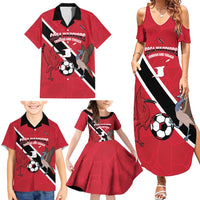 Custom Trinidad and Tobago Football Family Matching Summer Maxi Dress and Hawaiian Shirt Come On Soca Warriors - Wonder Print Shop
