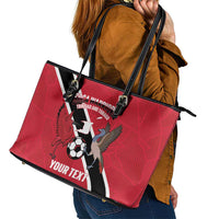 Custom Trinidad and Tobago Football Leather Tote Bag Come On Soca Warriors - Wonder Print Shop