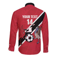 Custom Trinidad and Tobago Football Long Sleeve Button Shirt Come On Soca Warriors - Wonder Print Shop