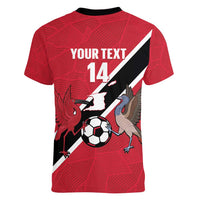 Custom Trinidad and Tobago Football Women V-Neck T-Shirt Come On Soca Warriors - Wonder Print Shop