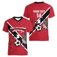Custom Trinidad and Tobago Football Women V-Neck T-Shirt Come On Soca Warriors - Wonder Print Shop