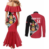 Custom Trinidad and Tobago Football Couples Matching Mermaid Dress and Long Sleeve Button Shirt 2025 Go Champions - Wonder Print Shop