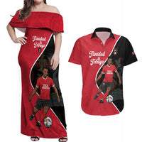 Custom Trinidad and Tobago Football Couples Matching Off Shoulder Maxi Dress and Hawaiian Shirt 2025 Go Champions - Wonder Print Shop