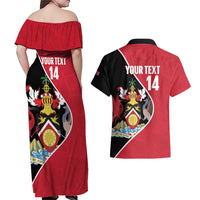 Custom Trinidad and Tobago Football Couples Matching Off Shoulder Maxi Dress and Hawaiian Shirt 2025 Go Champions - Wonder Print Shop