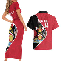 Custom Trinidad and Tobago Football Couples Matching Short Sleeve Bodycon Dress and Hawaiian Shirt 2025 Go Champions - Wonder Print Shop