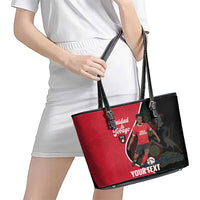 Custom Trinidad and Tobago Football Leather Tote Bag 2025 Go Champions - Wonder Print Shop