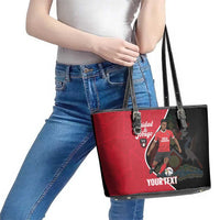 Custom Trinidad and Tobago Football Leather Tote Bag 2025 Go Champions - Wonder Print Shop